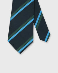 Irish Poplin Tie Navy/Sky/Hunter Royal Signals