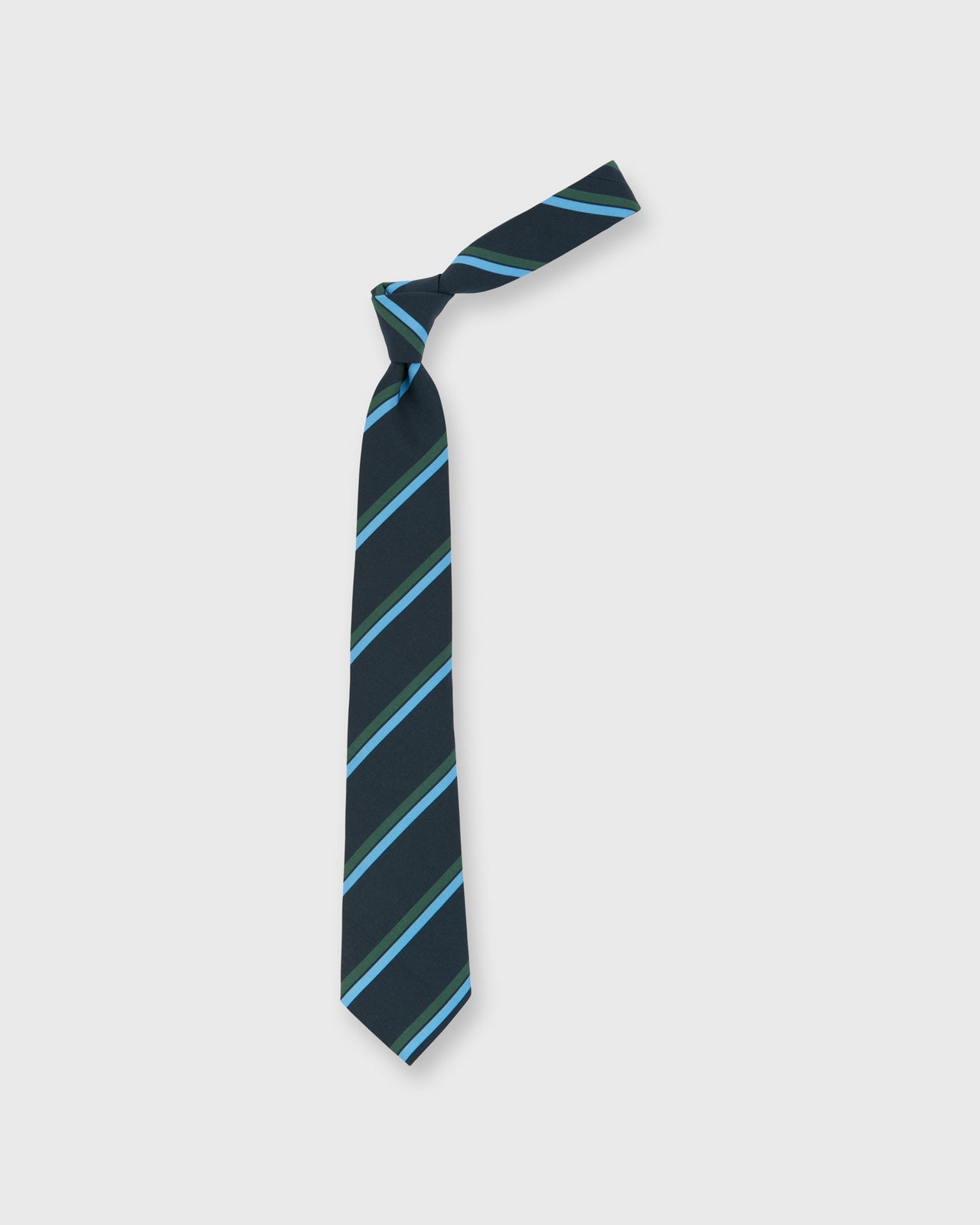 Irish Poplin Tie Navy/Sky/Hunter Royal Signals