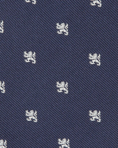 Silk Faille Club Tie Navy/White Griffin