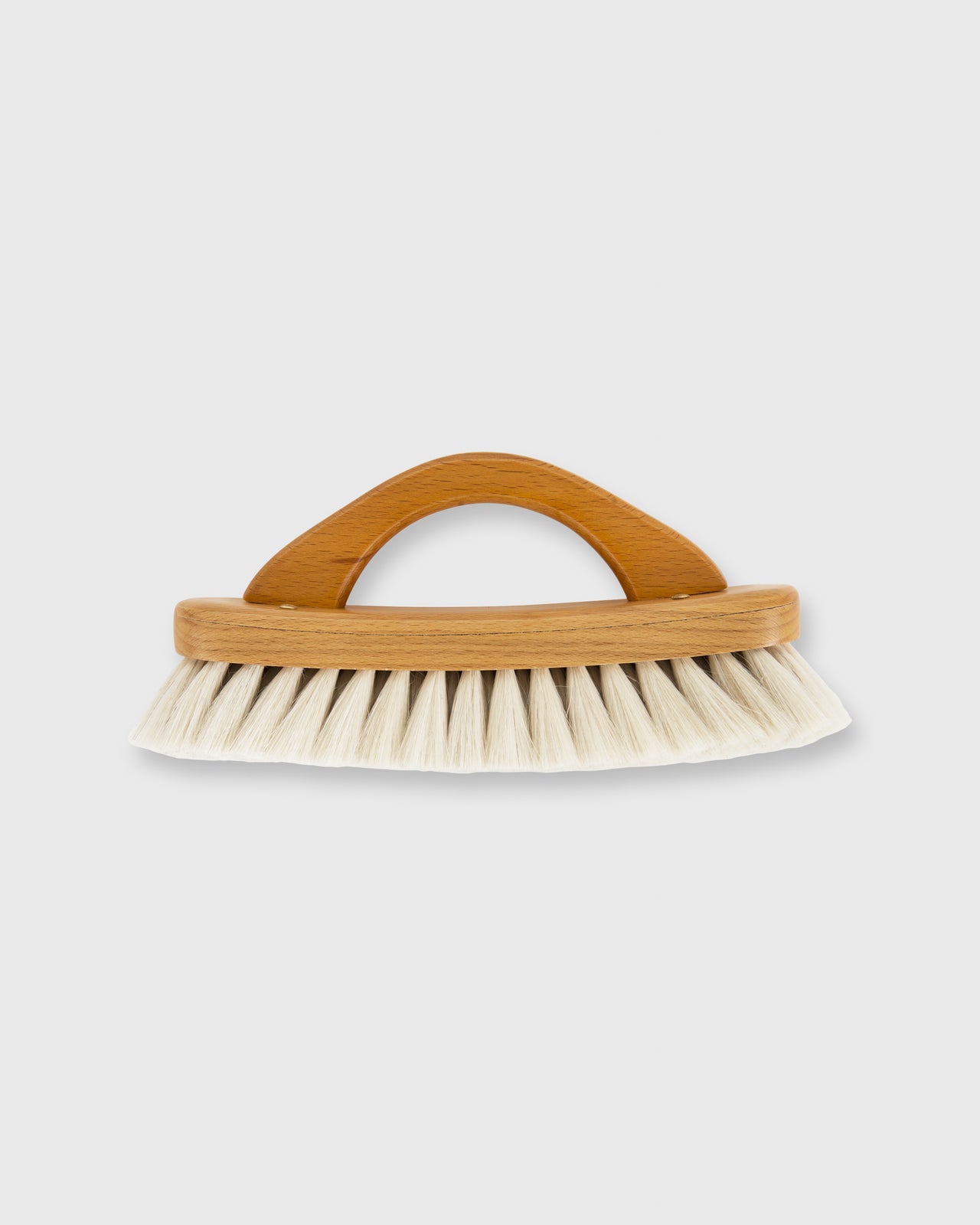 Shoe Shine Brush With Handle Waxed Beechwood/Light Bristles