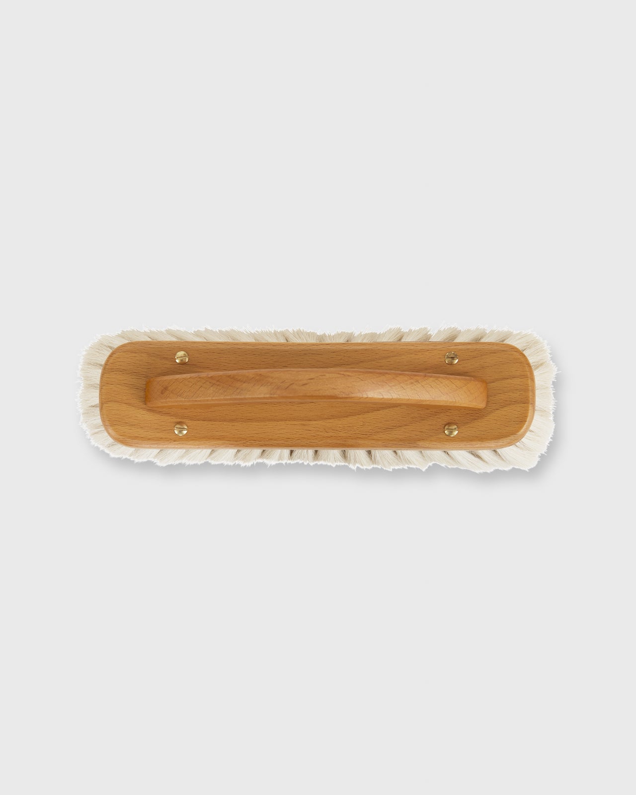 Shoe Shine Brush With Handle Waxed Beechwood/Light Bristles