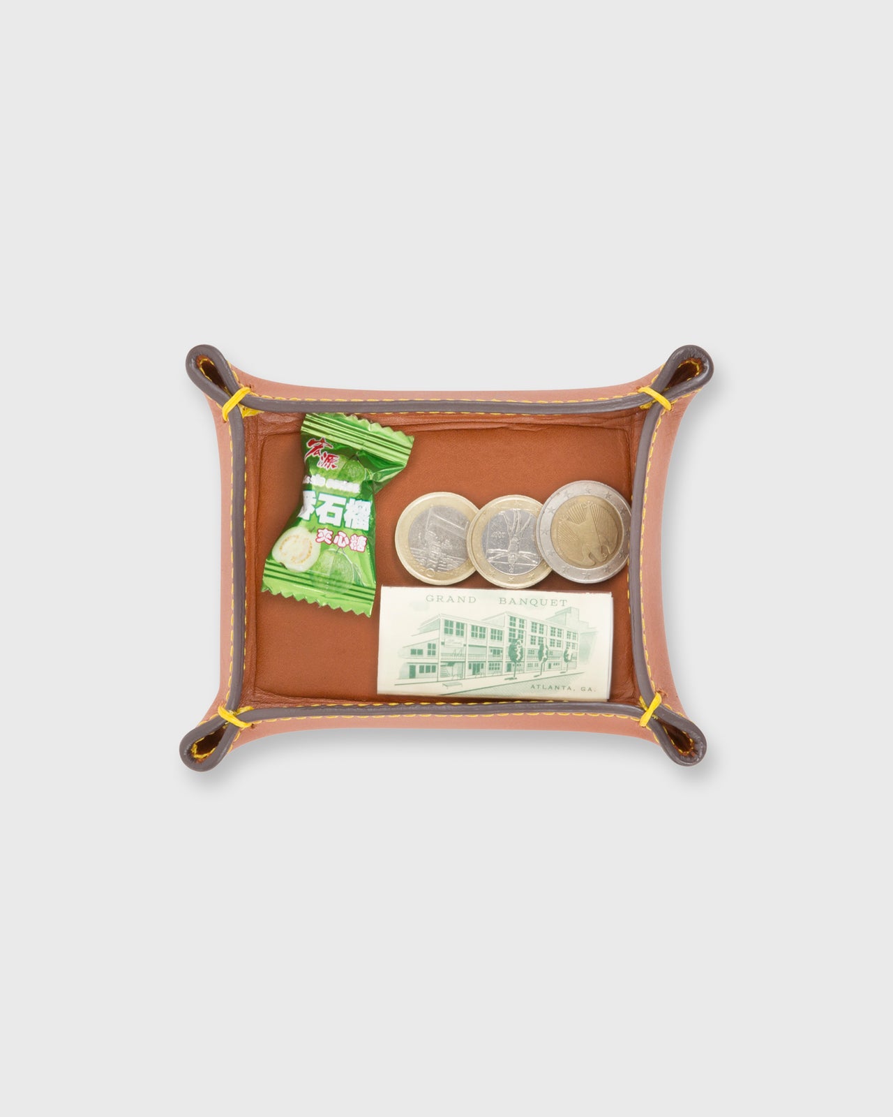 Small Tray in Golden Leather