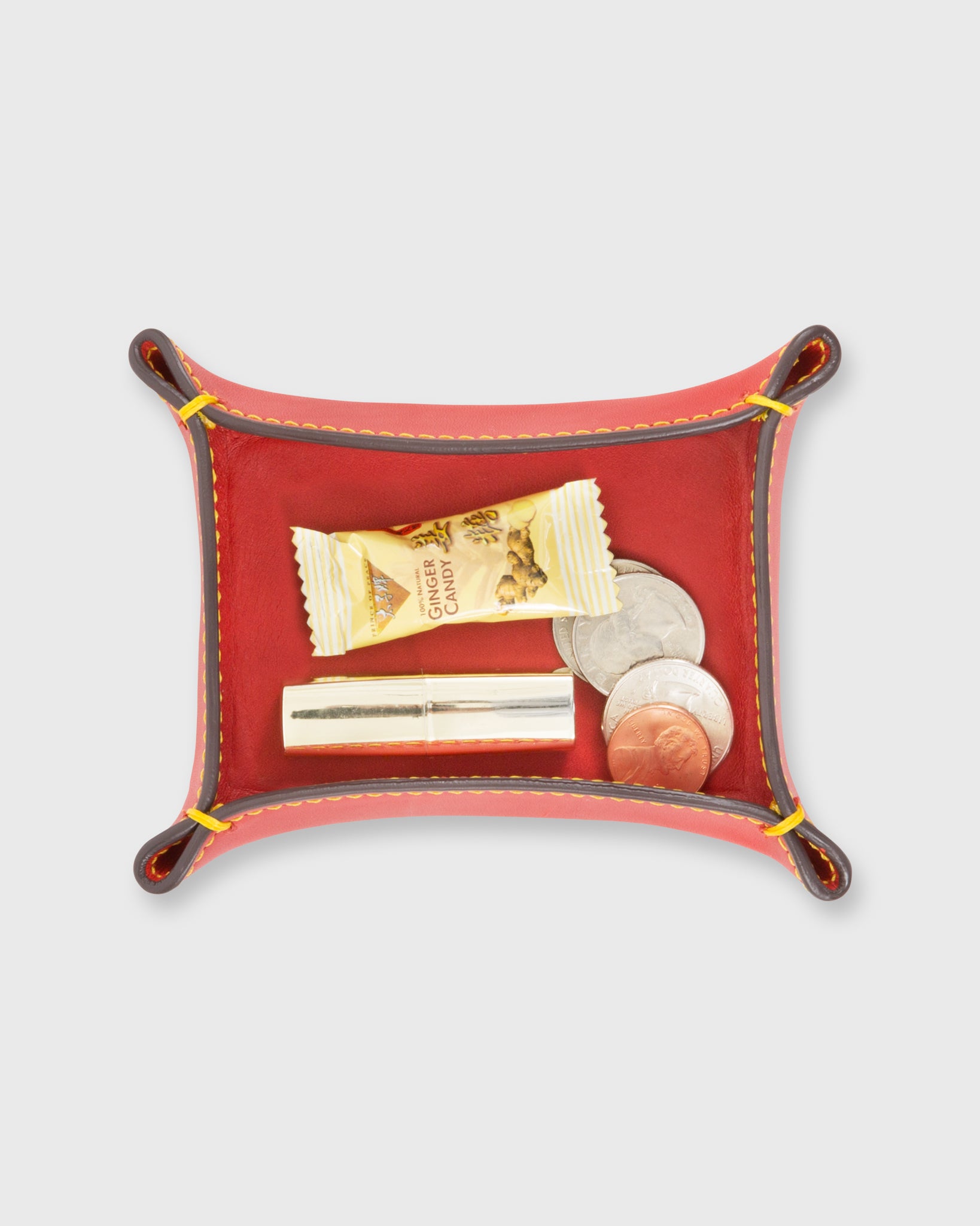 Small Tray Red Leather