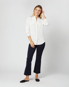 Icon Blouse in Ivory Silk Crepe de Chine