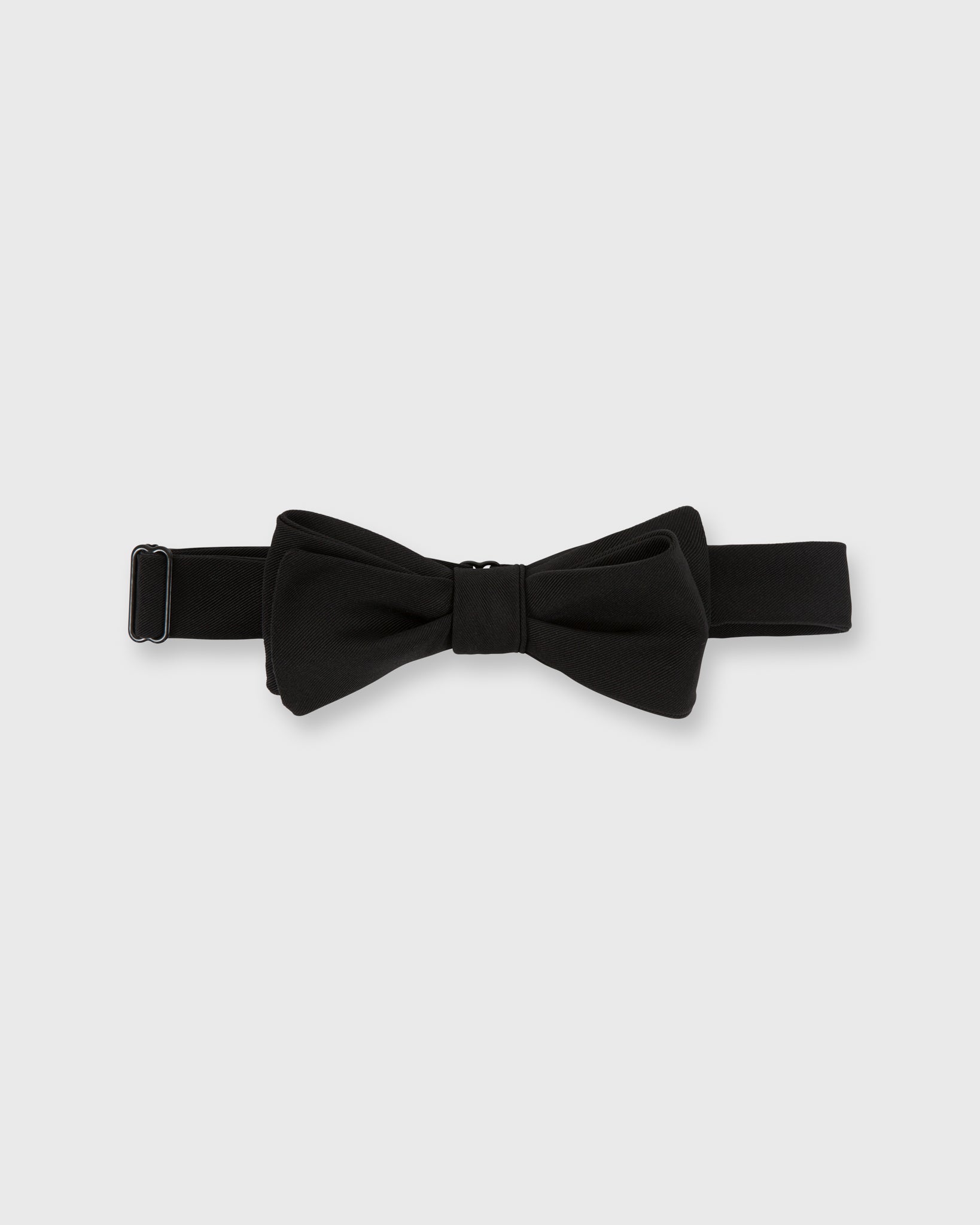 Straight Bow Tie Black Silk Faille