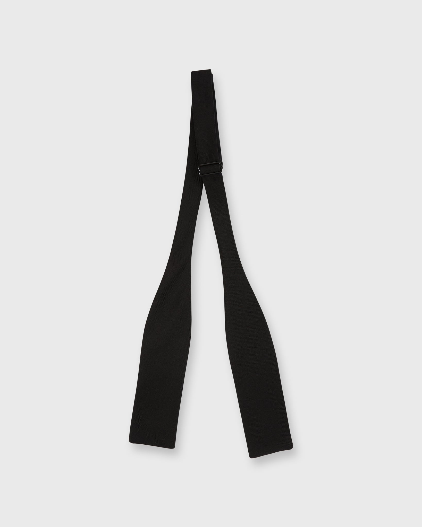 Straight Bow Tie Black Silk Faille