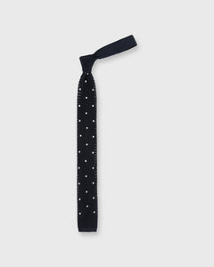 Silk Knit Tie Navy/White Dot