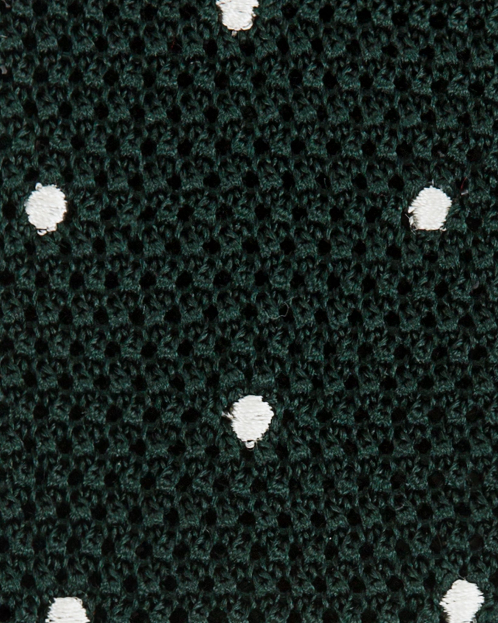 Silk Knit Tie Hunter/White Dot