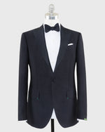 Load image into Gallery viewer, Kincaid No. 3 Peak Lapel Tuxedo Navy Wool Mohair with Silk Grosgrain Trim
