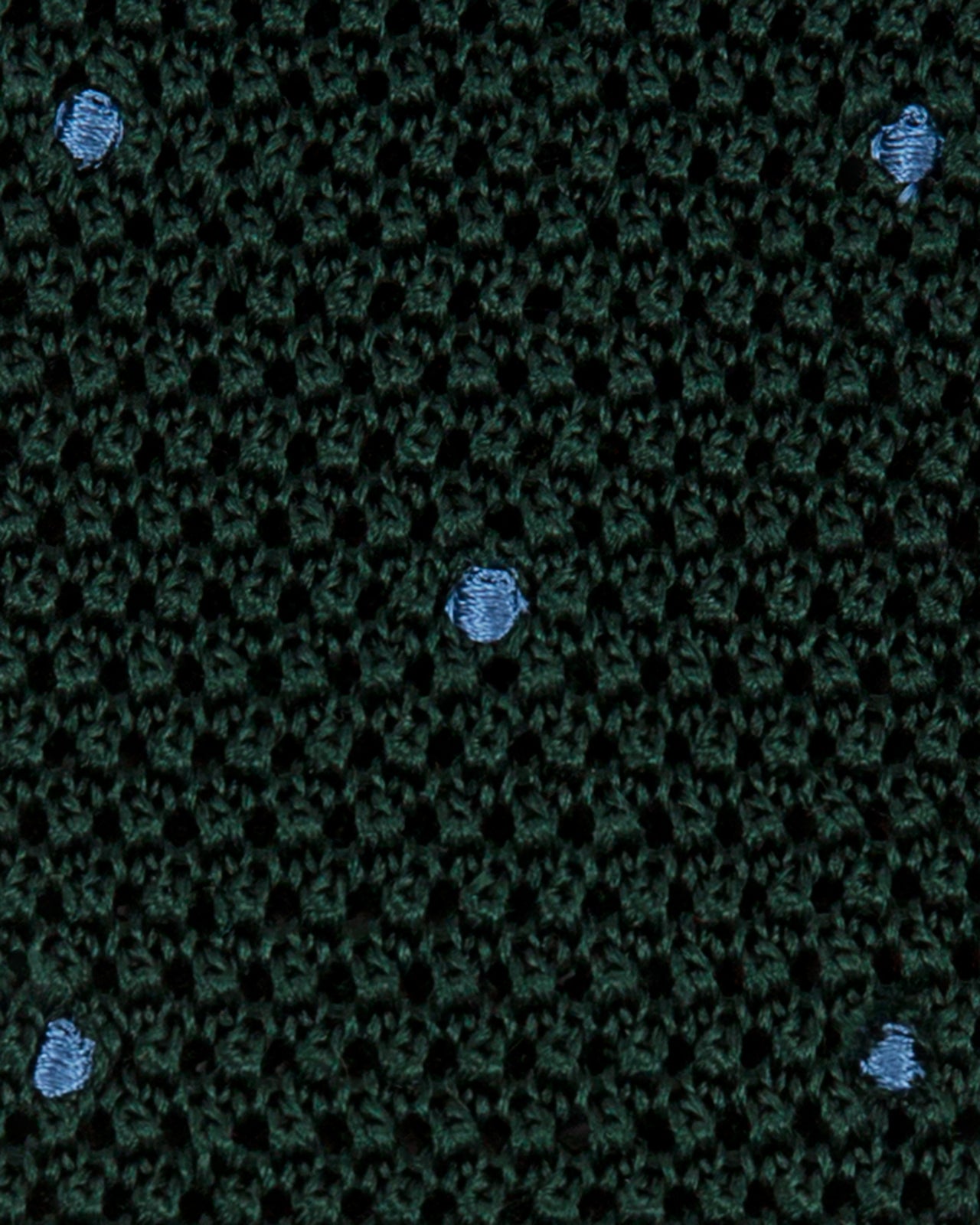 Silk Knit Tie Hunter/French Blue Dot