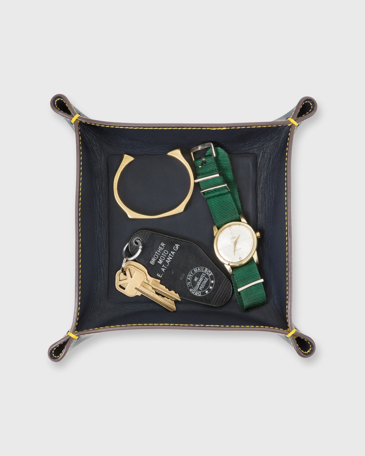 Medium Tray in Navy Leather