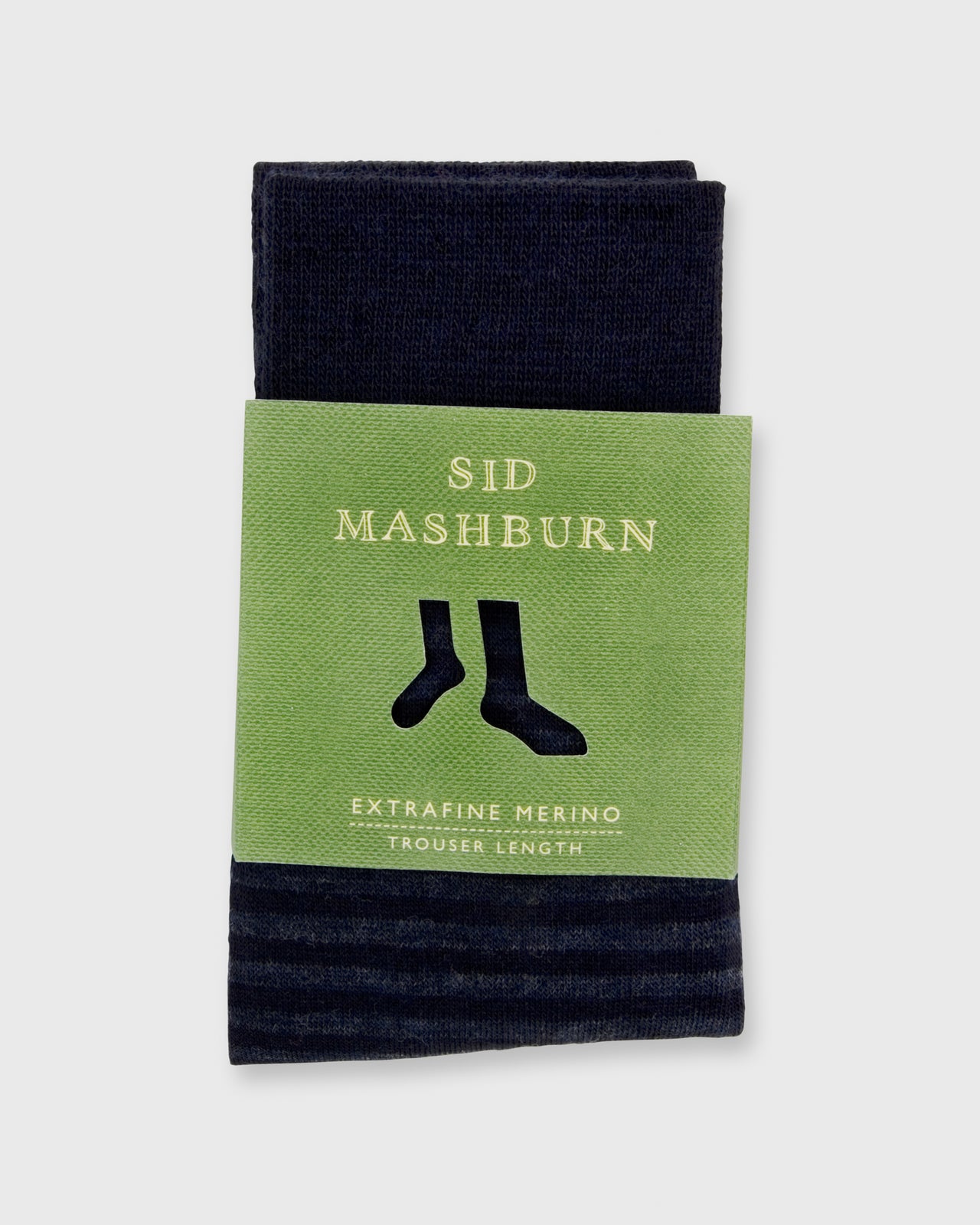 Striped Trouser Dress Socks Navy/Dark Heather Blue Extra Fine Merino