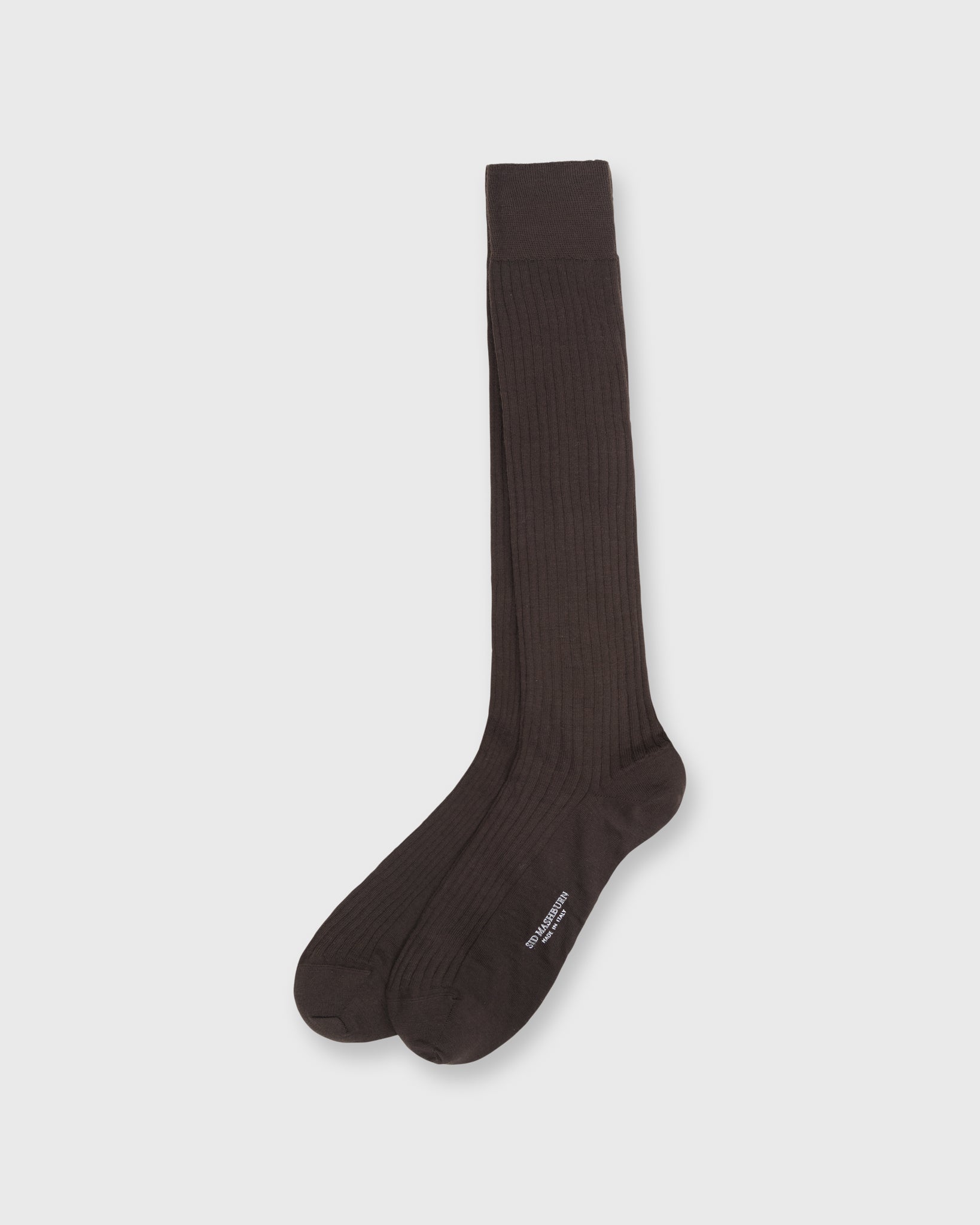 Over-The-Calf Dress Socks Dark Brown Extra Fine Merino