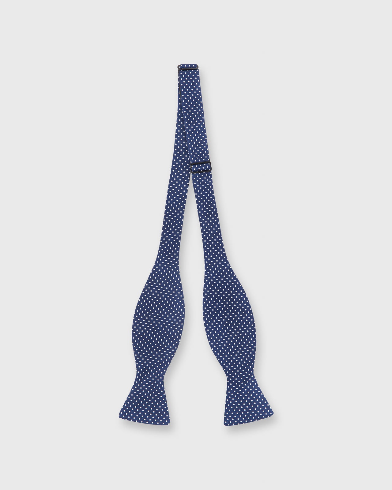Silk Print Bow Tie Navy/White Dot