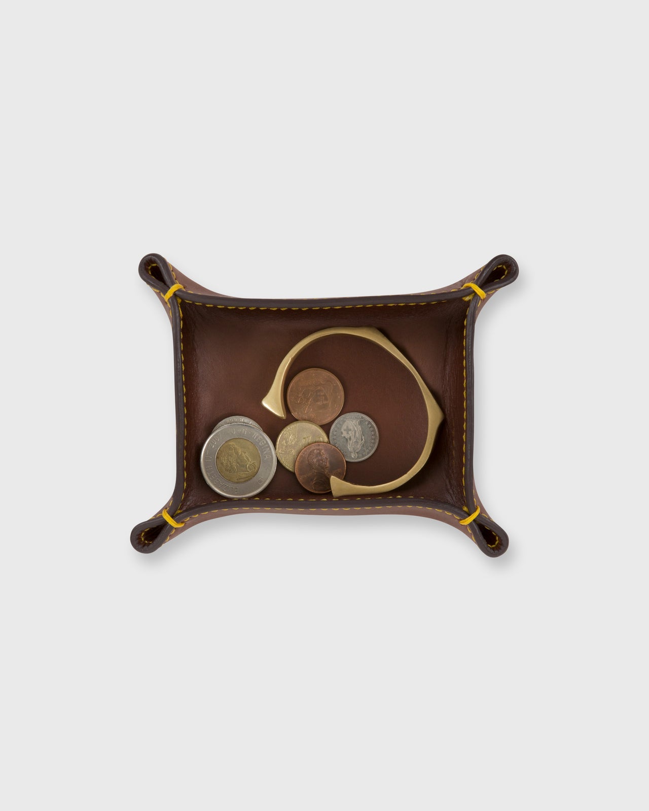 Small Tray in Papaya Leather