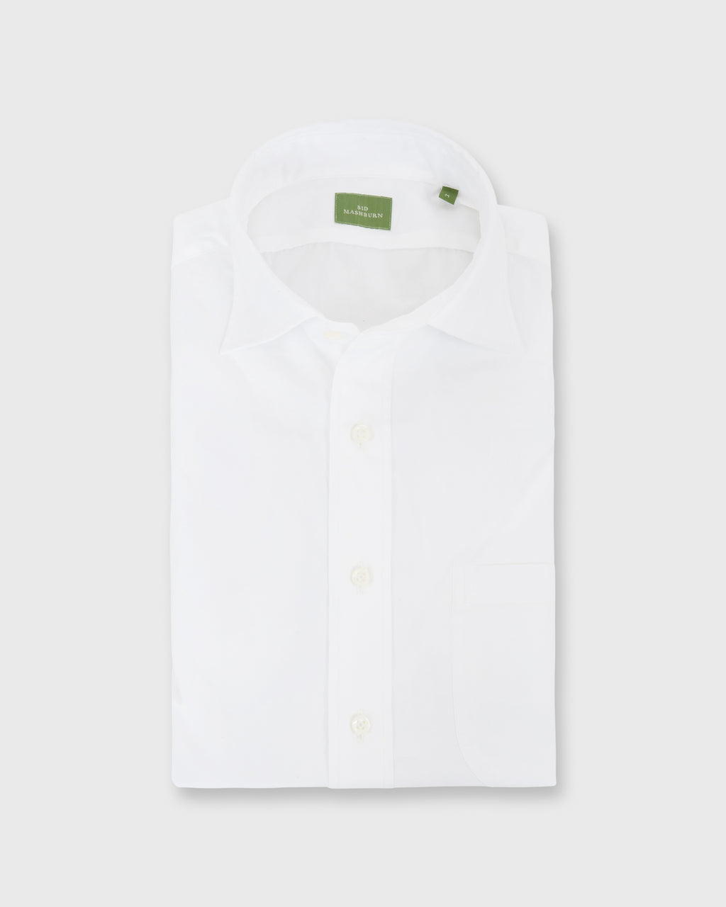 Spread Collar Sport Shirt White Poplin