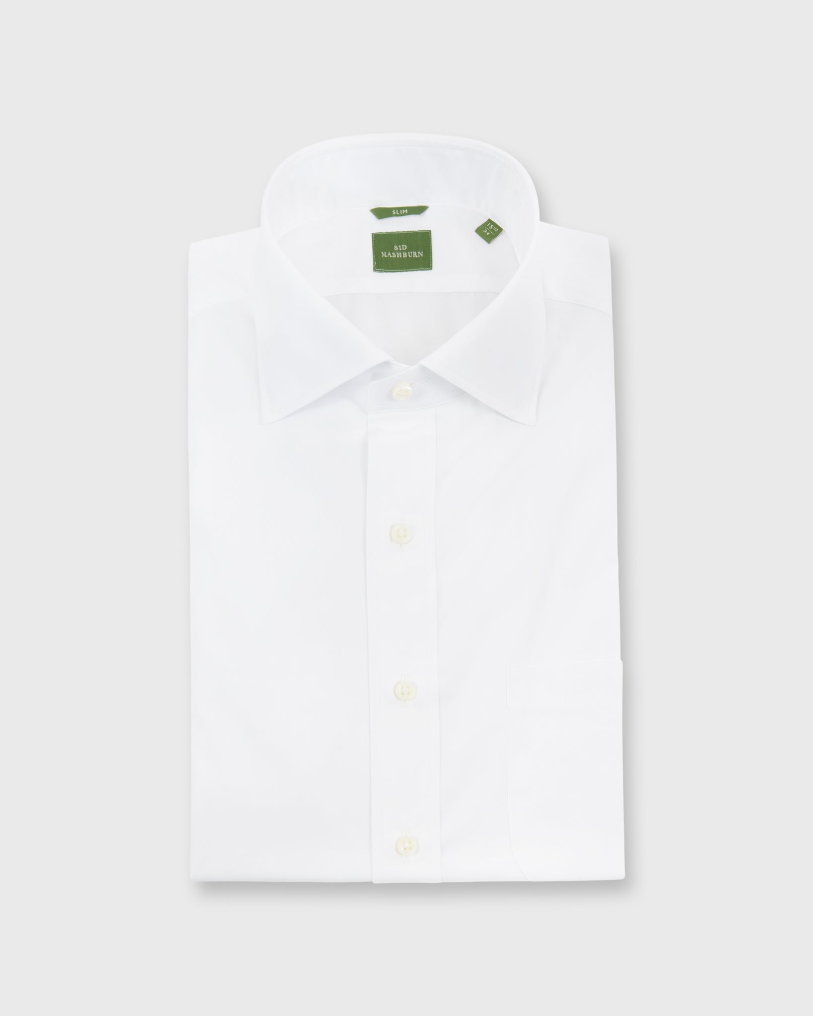 Slim-Fit Spread Collar Dress Shirt in White Poplin - 16.5 / 34 by Sid Mashburn Slim-Fit Spread Collar Dress Shirt in White Poplin - 16.5 / 34 by Sid Mashburn