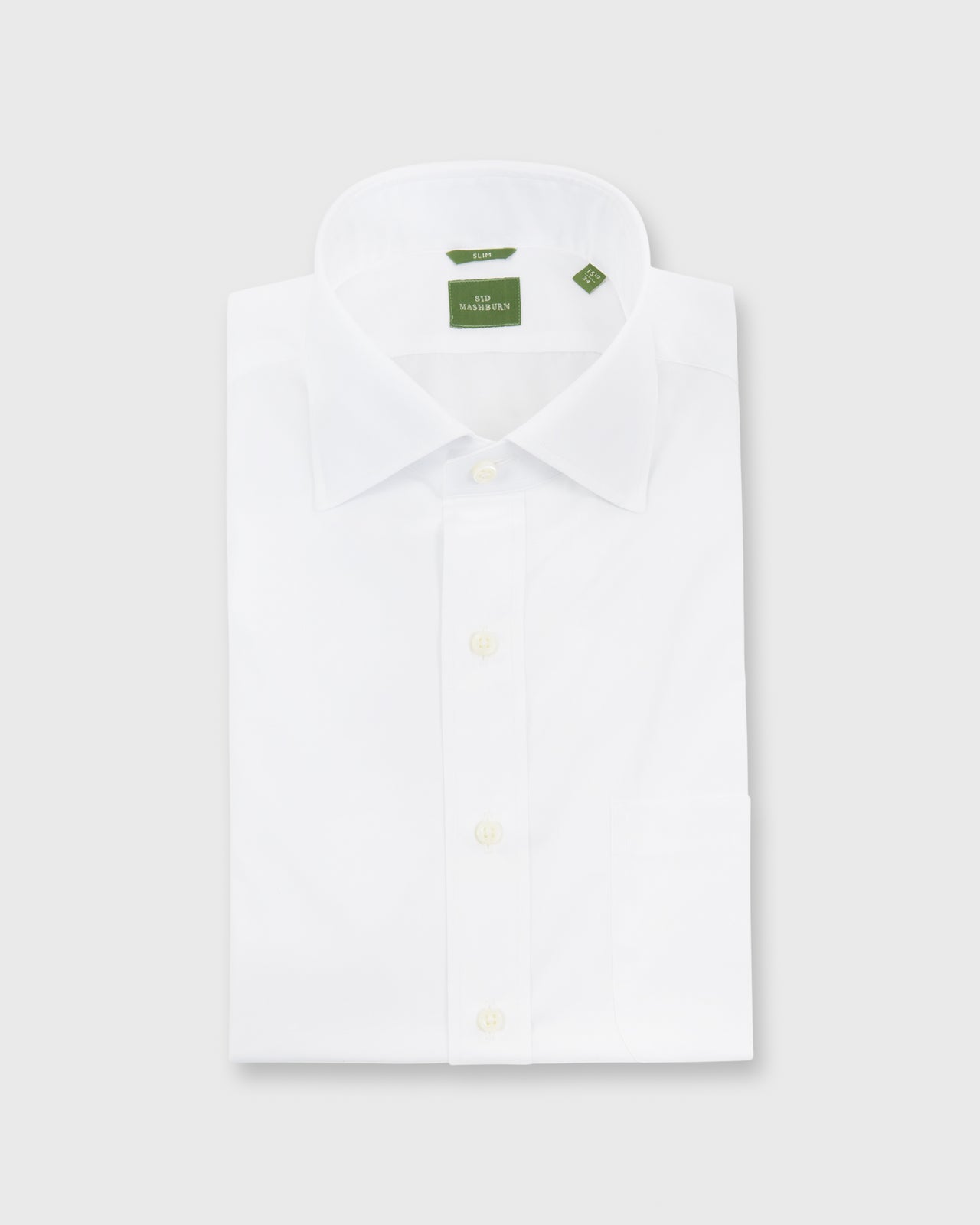 Slim-Fit Spread Collar Dress Shirt in White Poplin - 16.5 / 34 by Sid Mashburn Slim-Fit Spread Collar Dress Shirt in White Poplin - 16.5 / 34 by Sid Mashburn