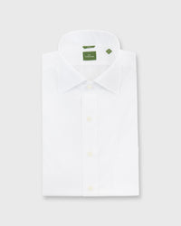 Slim Fit Spread Collar Dress Shirt White Poplin