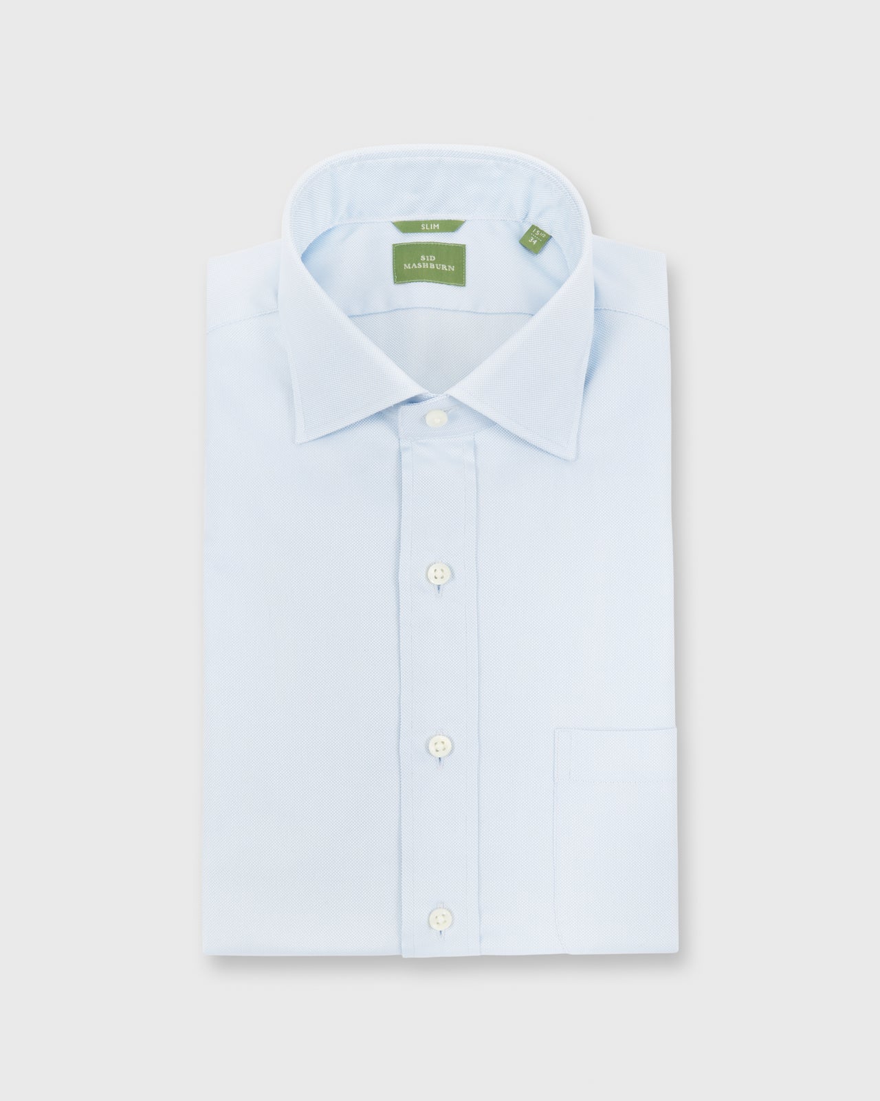 Slim Fit Spread Collar Dress Shirt Sky Blue Roxford