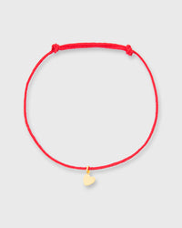 Small Heart Charm Bracelet in Gold/Assorted Color Cord