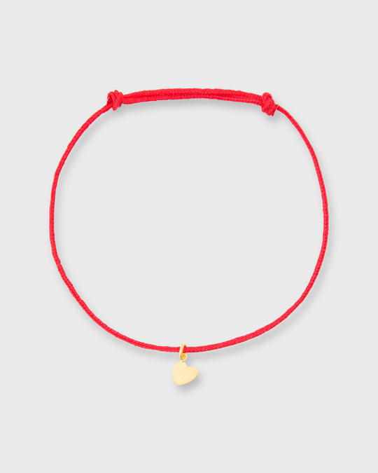 Small Heart Charm Bracelet in Gold/Assorted Color Cord