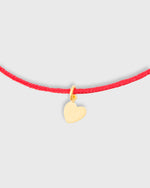 Load image into Gallery viewer, Small Heart Charm Bracelet in Gold/Assorted Color Cord
