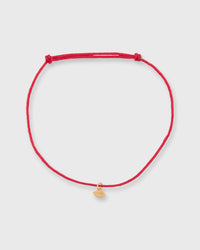 Small Kiss Charm Bracelet in Gold/Assorted Color Cord