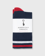 Load image into Gallery viewer, Kennedy Luxe Athletic Socks Navy
