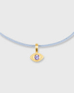 Load image into Gallery viewer, Small Evil Eye Gem Charm Bracelet Tanzanite/Assorted Color Cord
