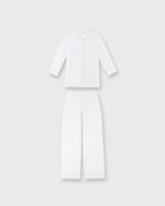 Load image into Gallery viewer, Pajama Set White Poplin/Pink Trim
