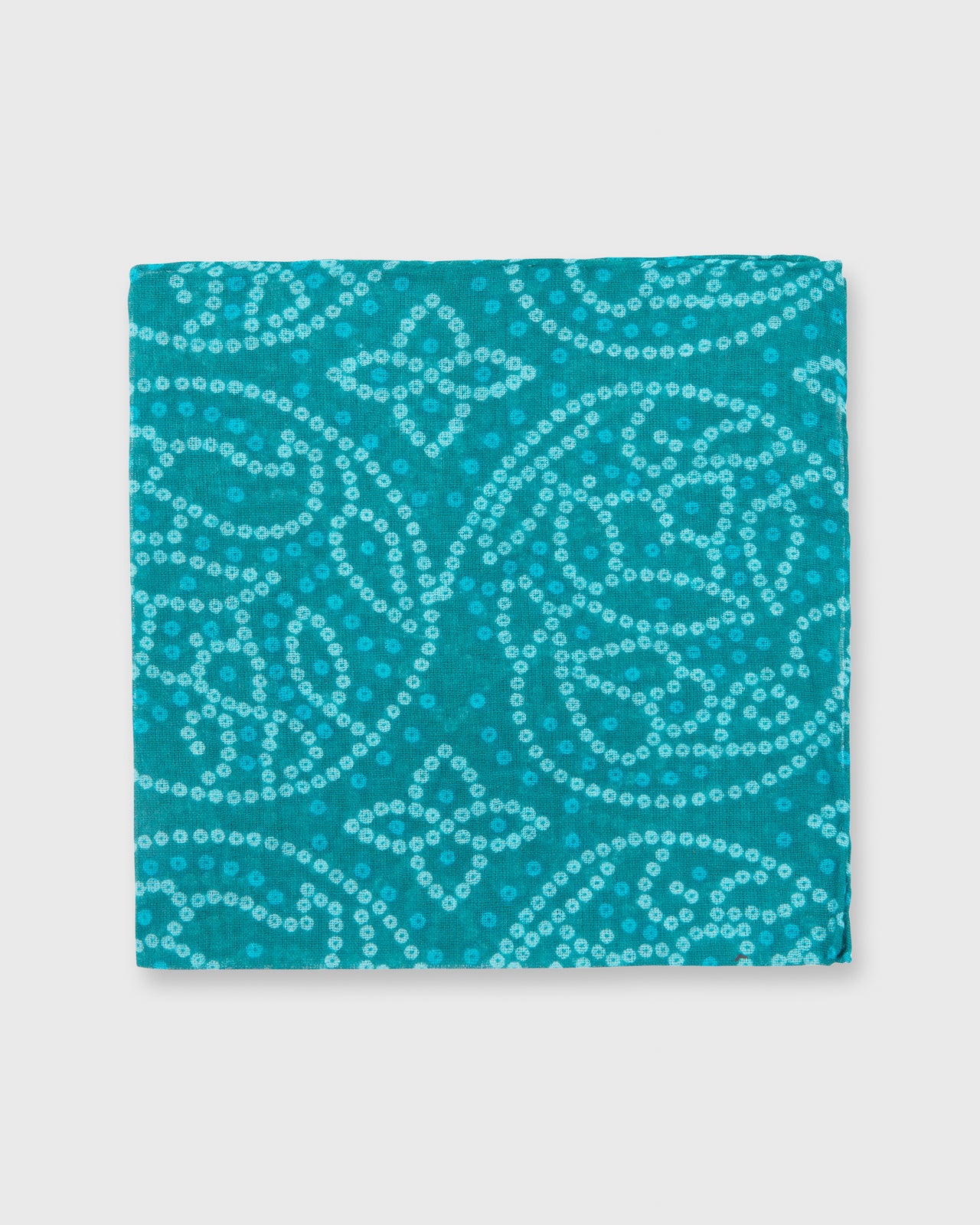 Cotton Print Pocket Square Teal/Mint/Turquoise Dot Constellation