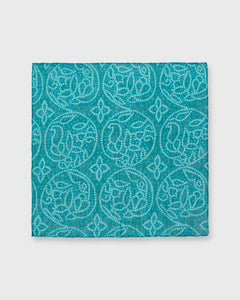 Cotton Print Pocket Square Teal/Mint/Turquoise Dot Constellation