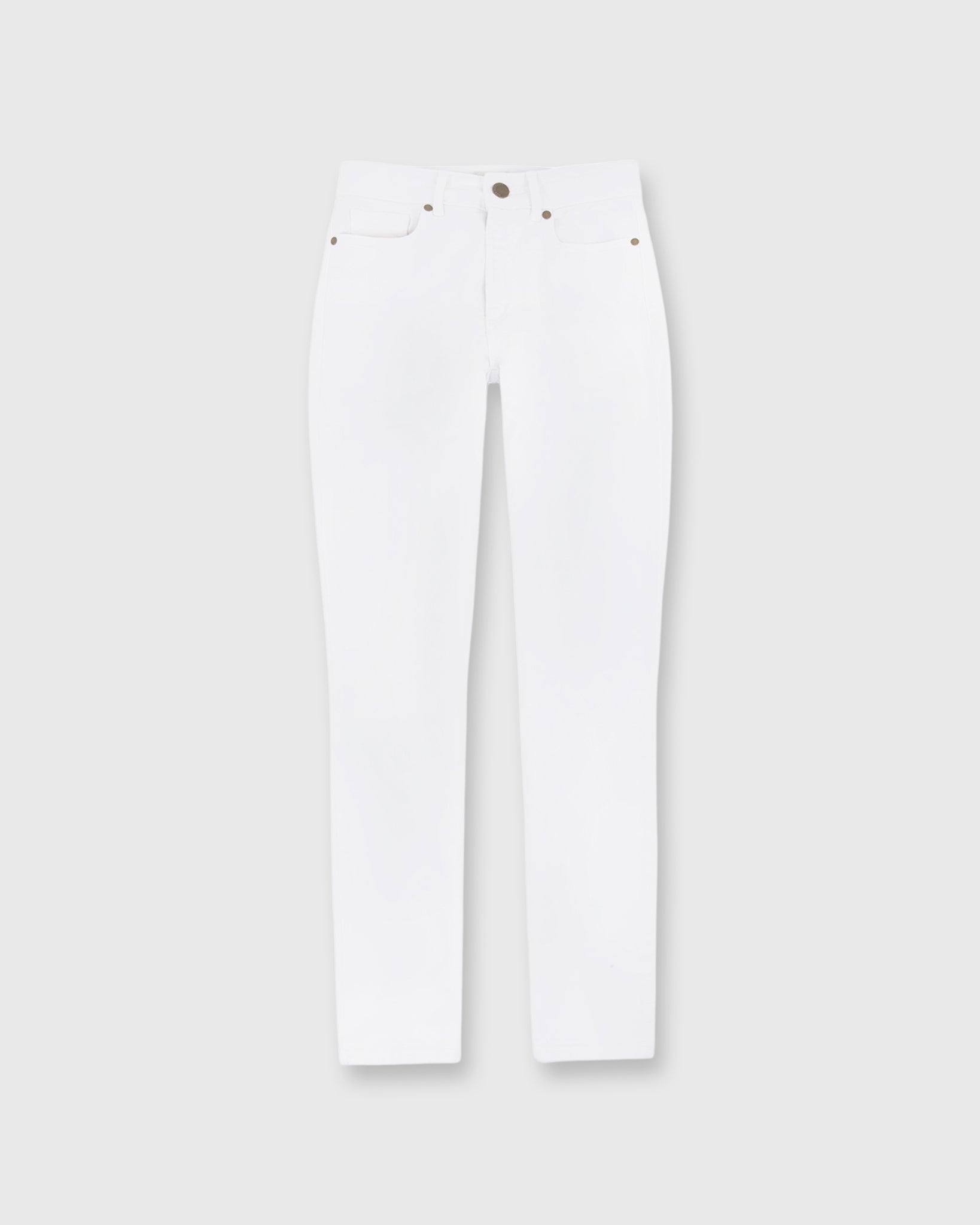 Straight Leg 5-Pocket Jean in White Stretch Denim