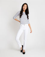 Load image into Gallery viewer, Straight Leg 5-Pocket Jean in White Stretch Denim
