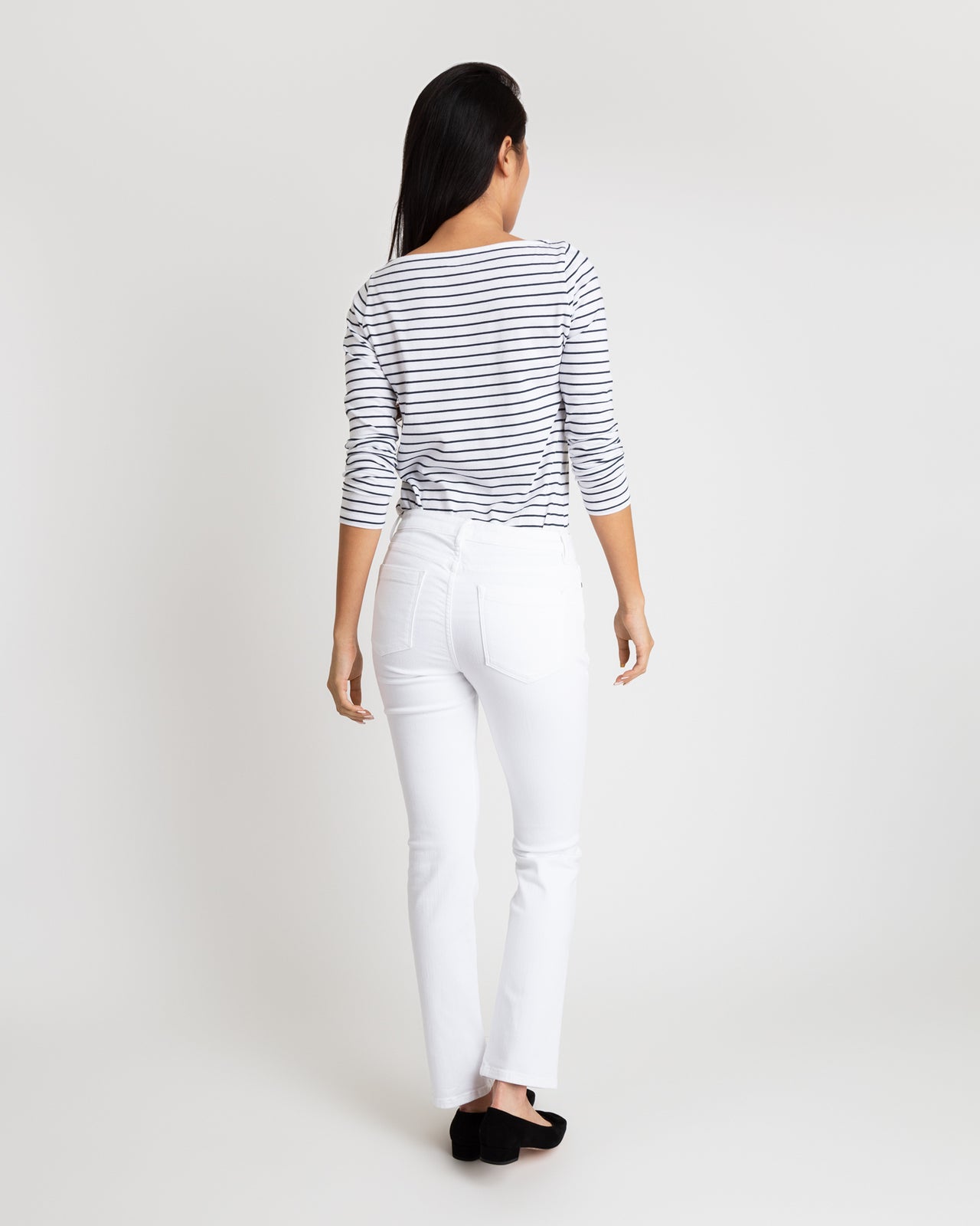 Straight Leg 5-Pocket Jean White Stretch Denim