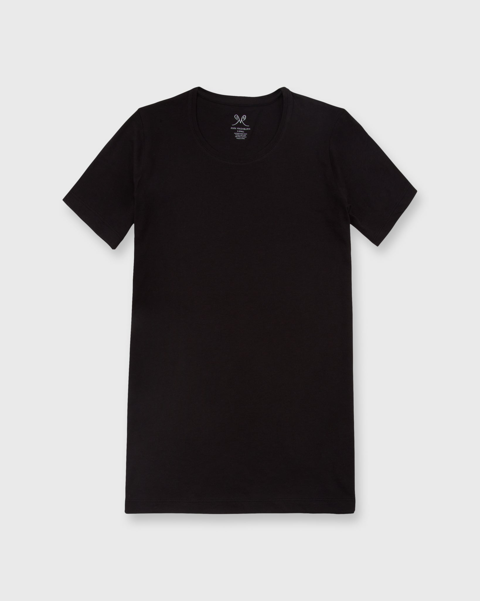 Short-Sleeved Relaxed Tee Black Pima Cotton
