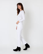 Load image into Gallery viewer, Long-Sleeved Boatneck Tee in White Pima Cotton
