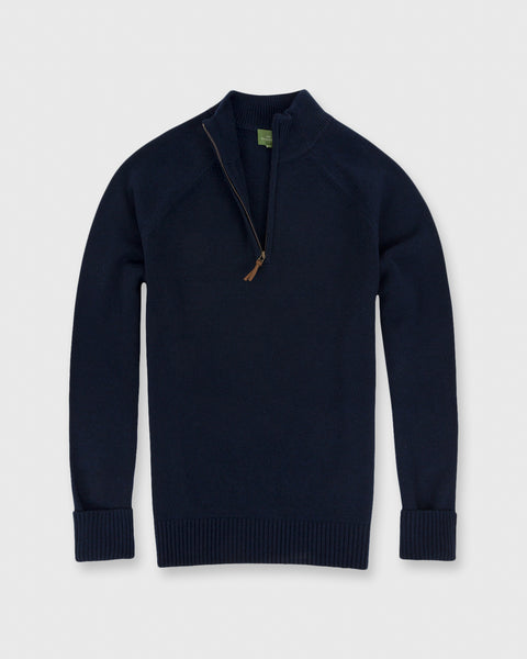 Half-Zip Sweater in Navy Cashmere | Shop Sid Mashburn
