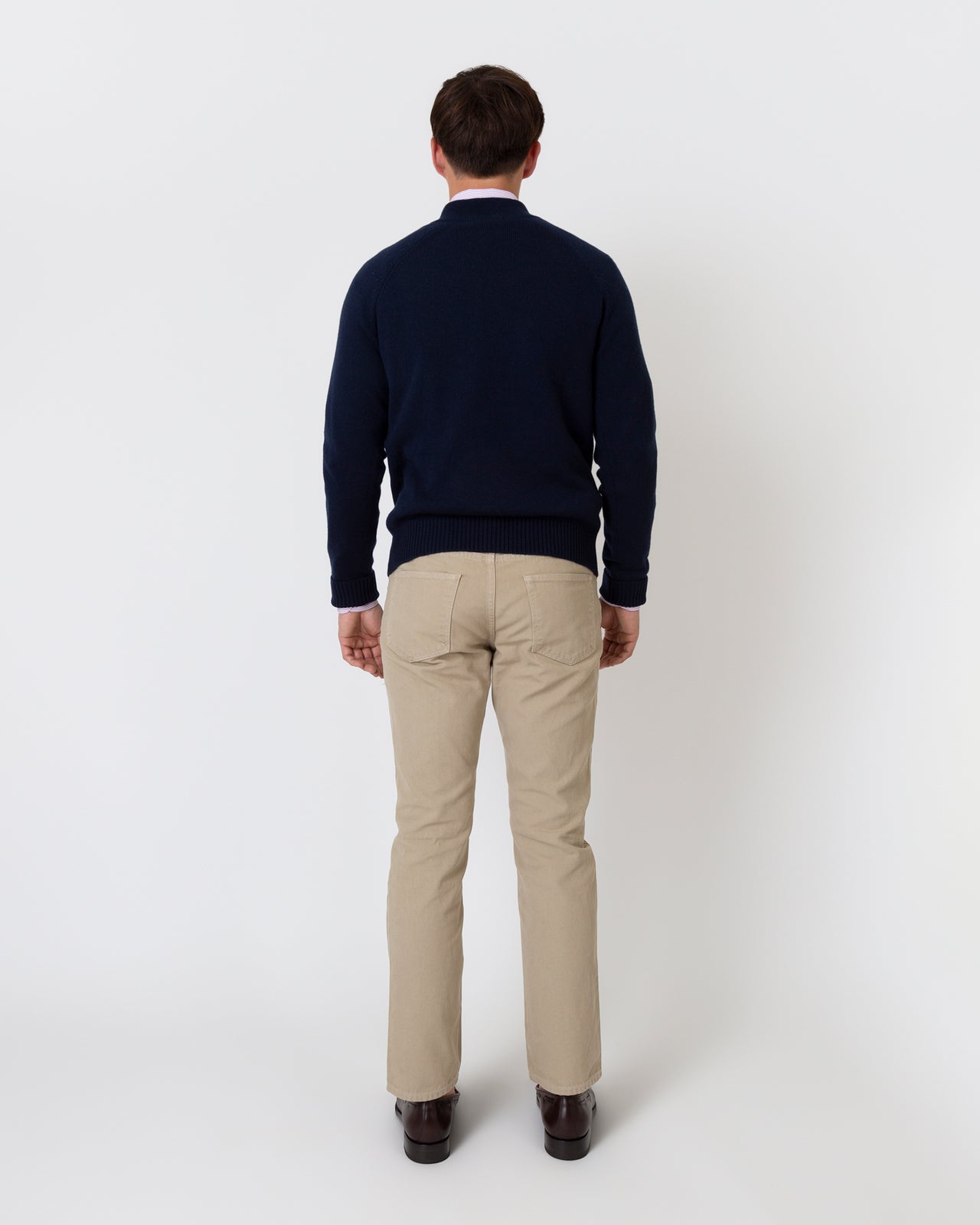 Half-Zip Sweater in Navy Cashmere