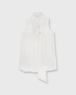Load image into Gallery viewer, Sleeveless Tie-Neck Blouse Ivory Silk
