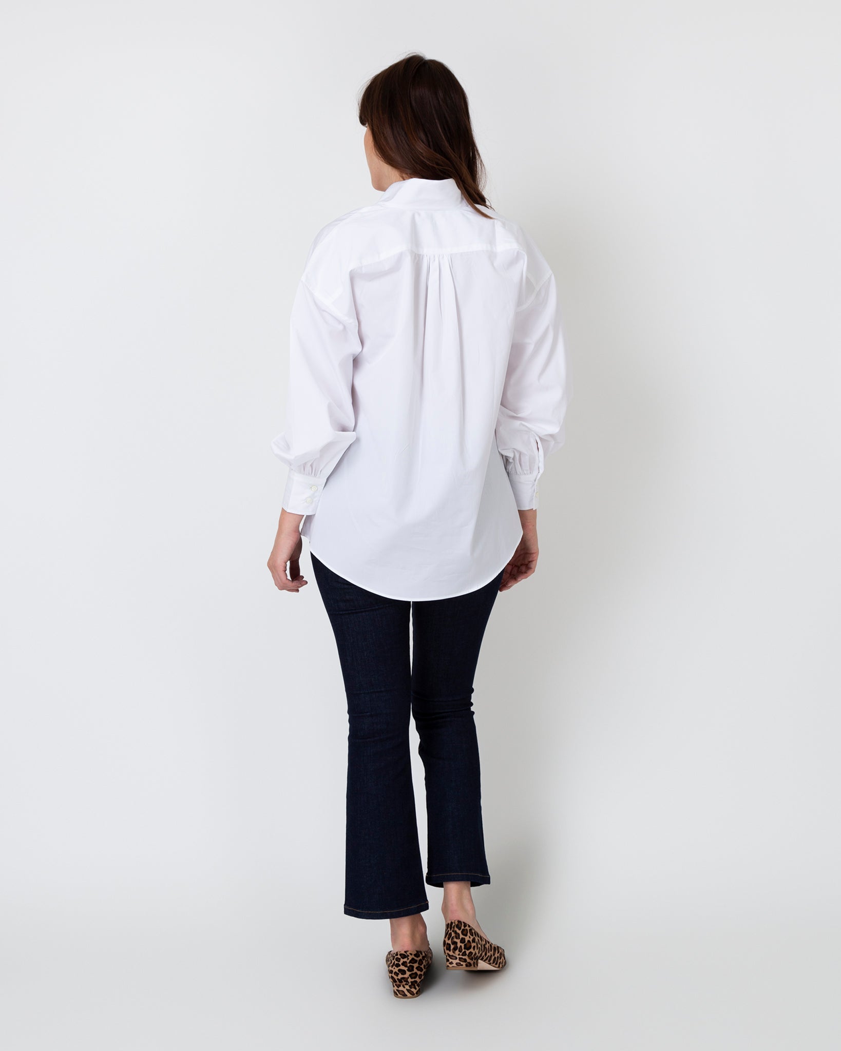 Anaya Popover Shirt in White Poplin