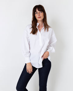 Anaya Popover Shirt in White Poplin