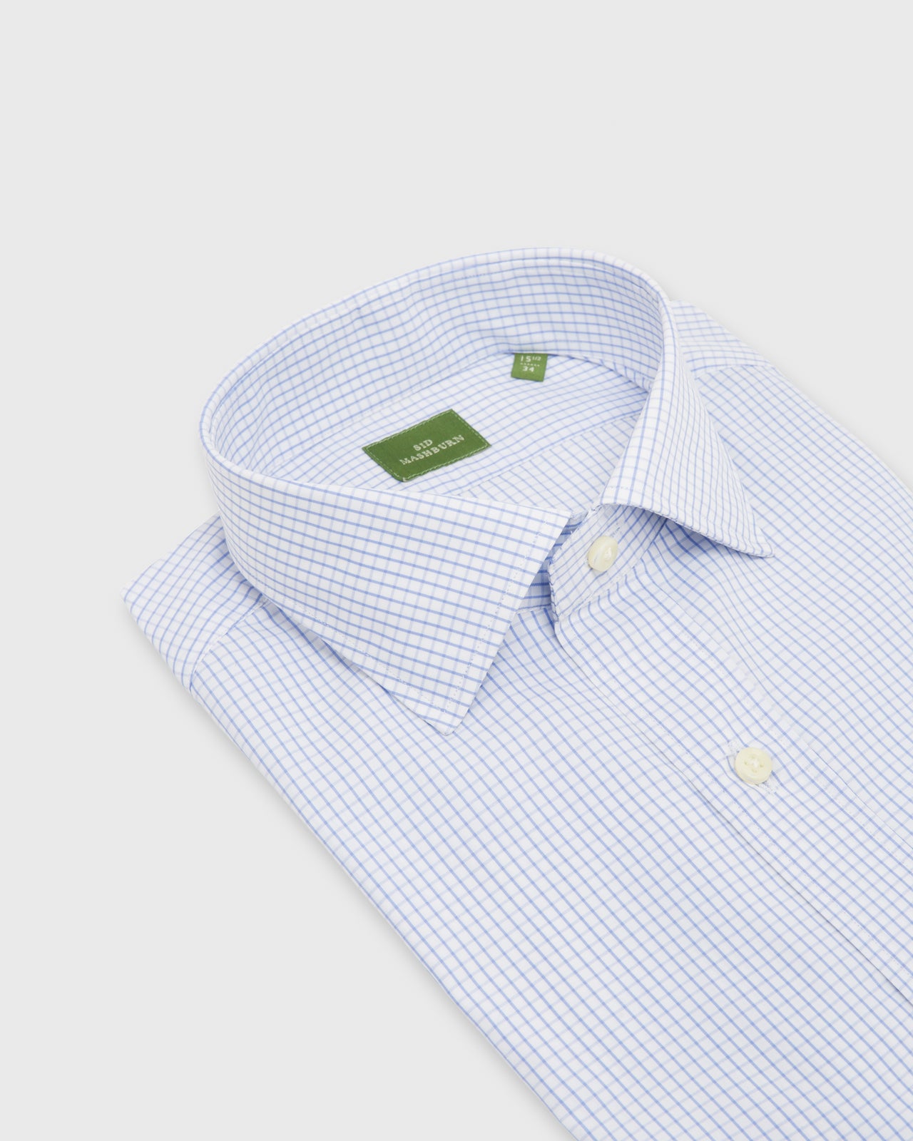 Spread Collar Dress Shirt in Dutch Blue Graph Check Poplin - 14.5 / 33 by Sid Mashburn Spread Collar Dress Shirt in Dutch Blue Graph Check Poplin - 14.5 / 33 by Sid Mashburn