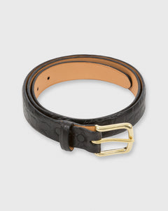 Belt with bamboo buckle in black leather