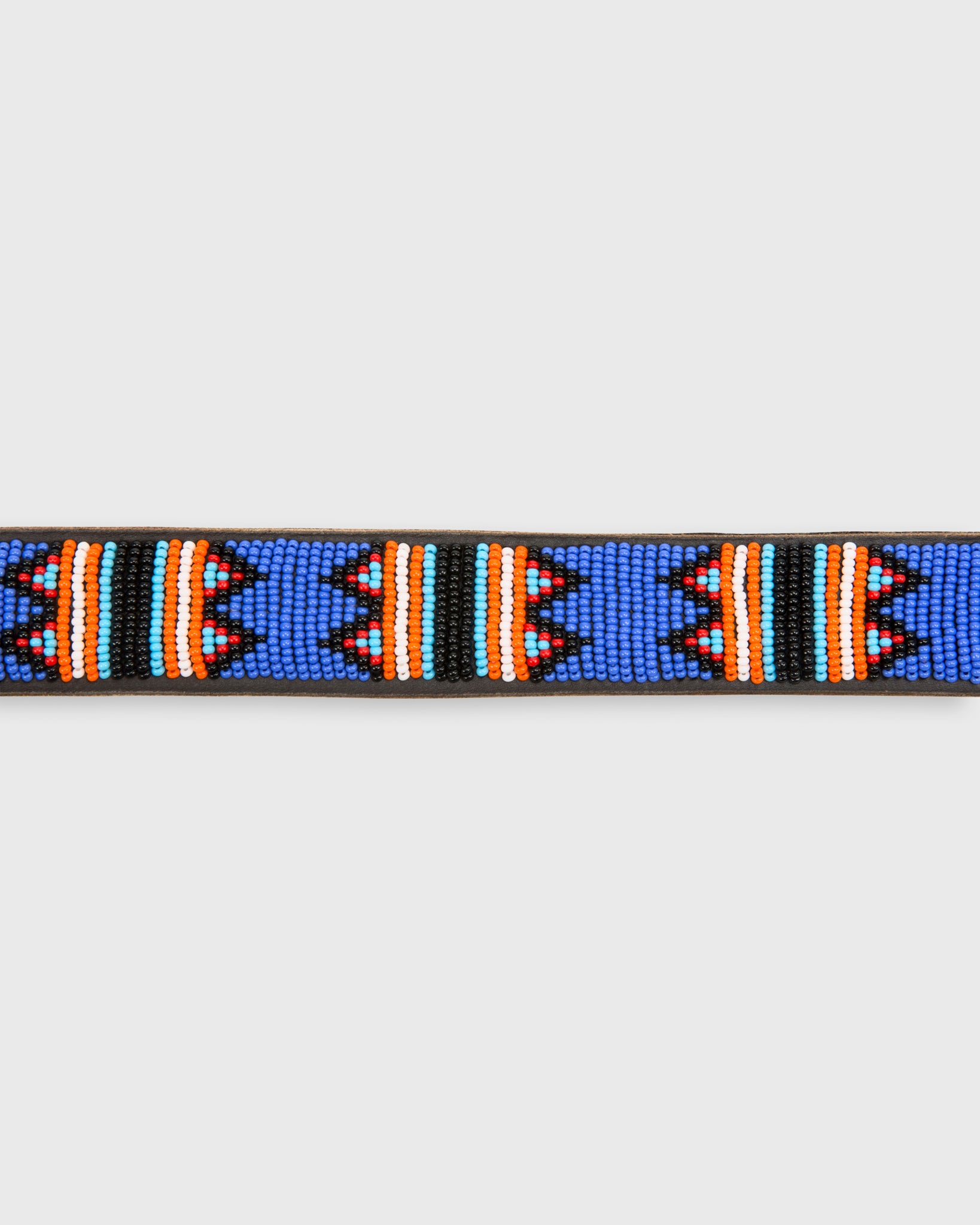 1.25" African Beaded Belt in Blue/Multi Ayo Design