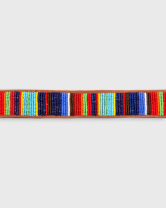 1.25" African Beaded Belt in Multicolor Vertical Stripe