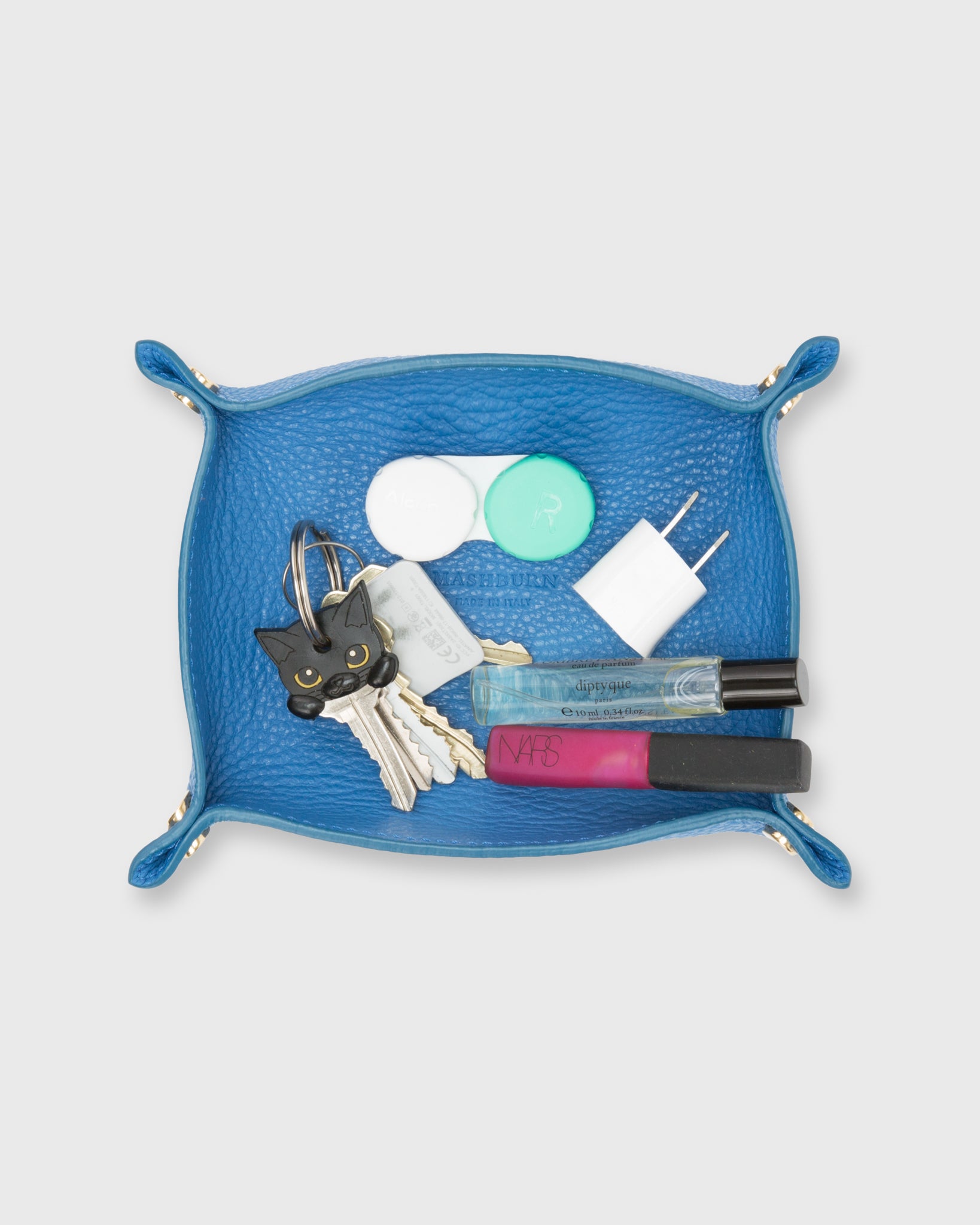 Soft Medium Rectangle Tray Bright Blue Alce Leather