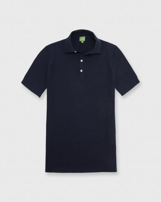 Rally Polo Sweater Navy Cotton