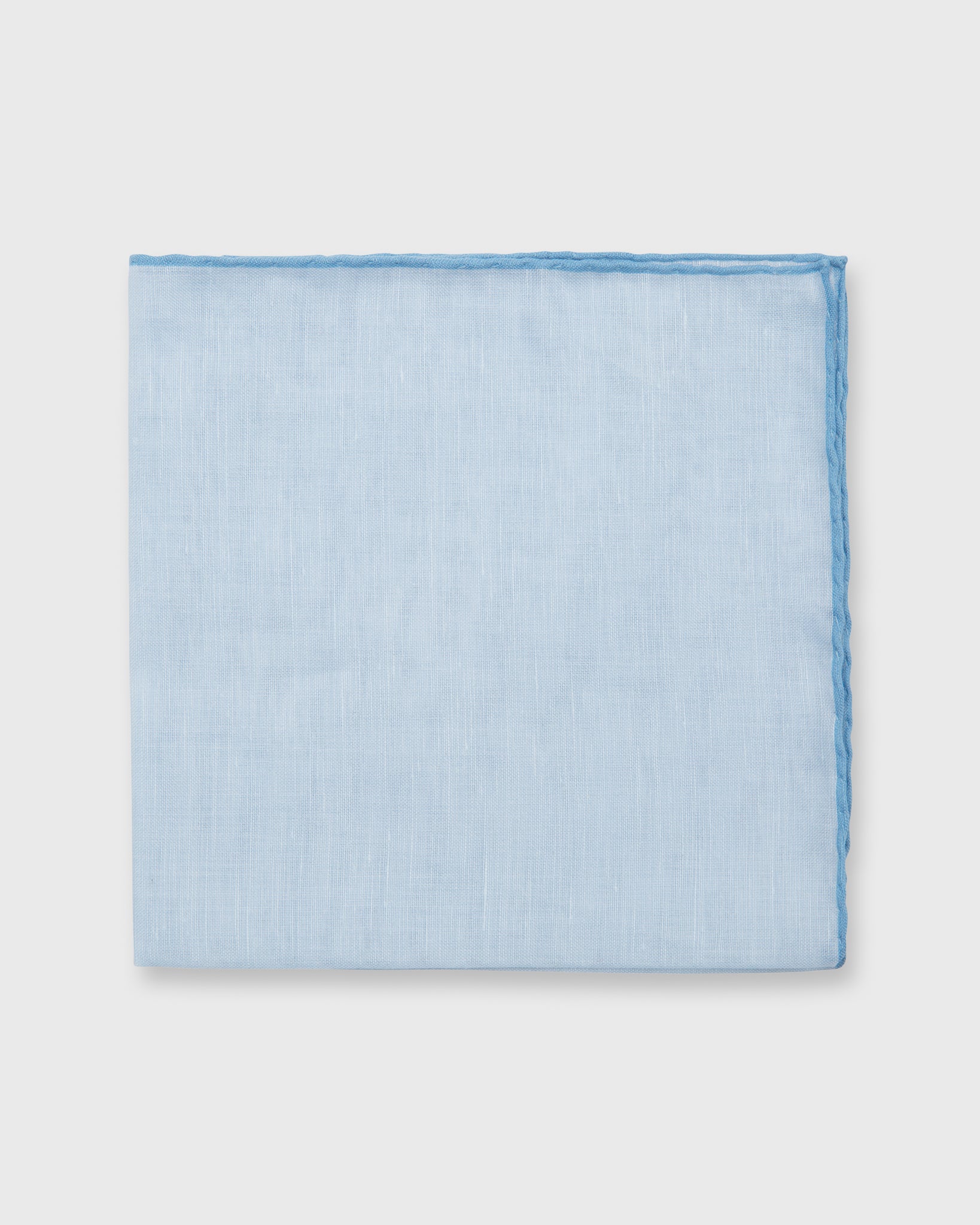 Hand-Rolled Pocket Square Sky Cotolino/Blue Edge